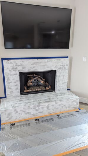 Before And After Brick Fireplace Painting Services in Wimauma, FL (2)