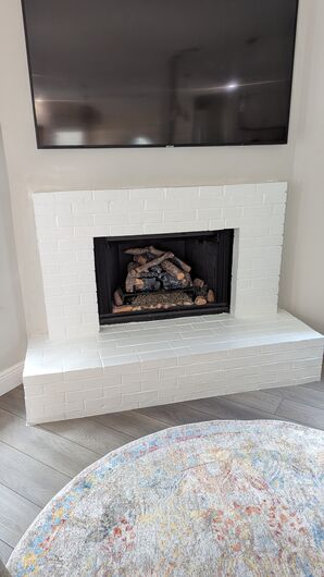 Before And After Brick Fireplace Painting Services in Wimauma, FL (1)